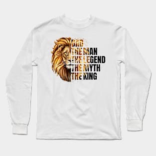 Dad the Man the Legend Leopard Lion Long Sleeve T-Shirt